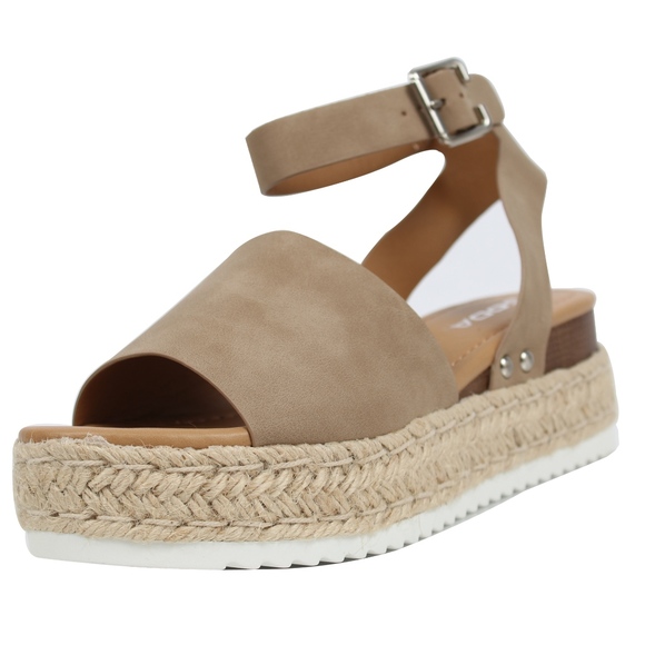 Shoes - Size 6 Dark Natural Halter Ankle Strap Espadrille